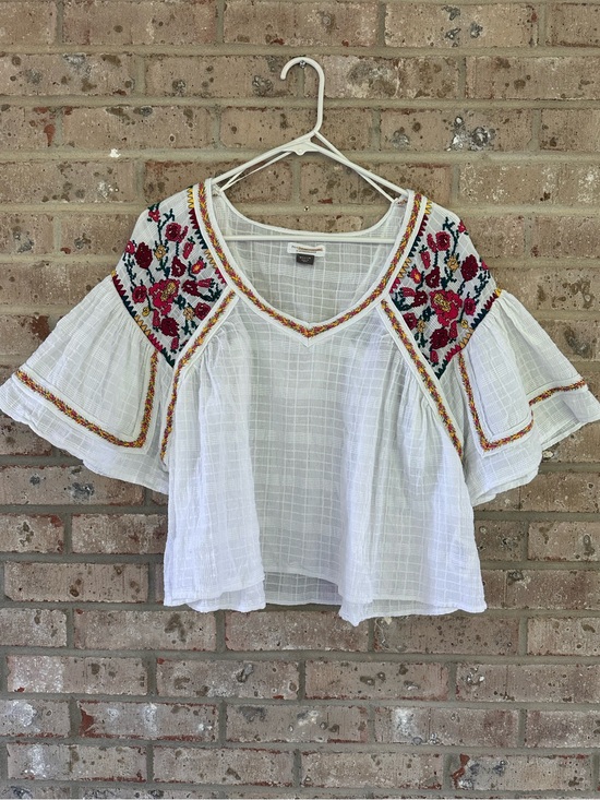 Anthropologie Tops - Anthropologie pilcro and the letterpress tawny embroidered blouse